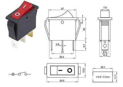 【『特價促銷』橢圓方形 一二三檔多腳 帶燈防水 船形翹板蹺板開關】價格,廠家,圖片,電工開關,深圳市龍崗區中意電子商行-